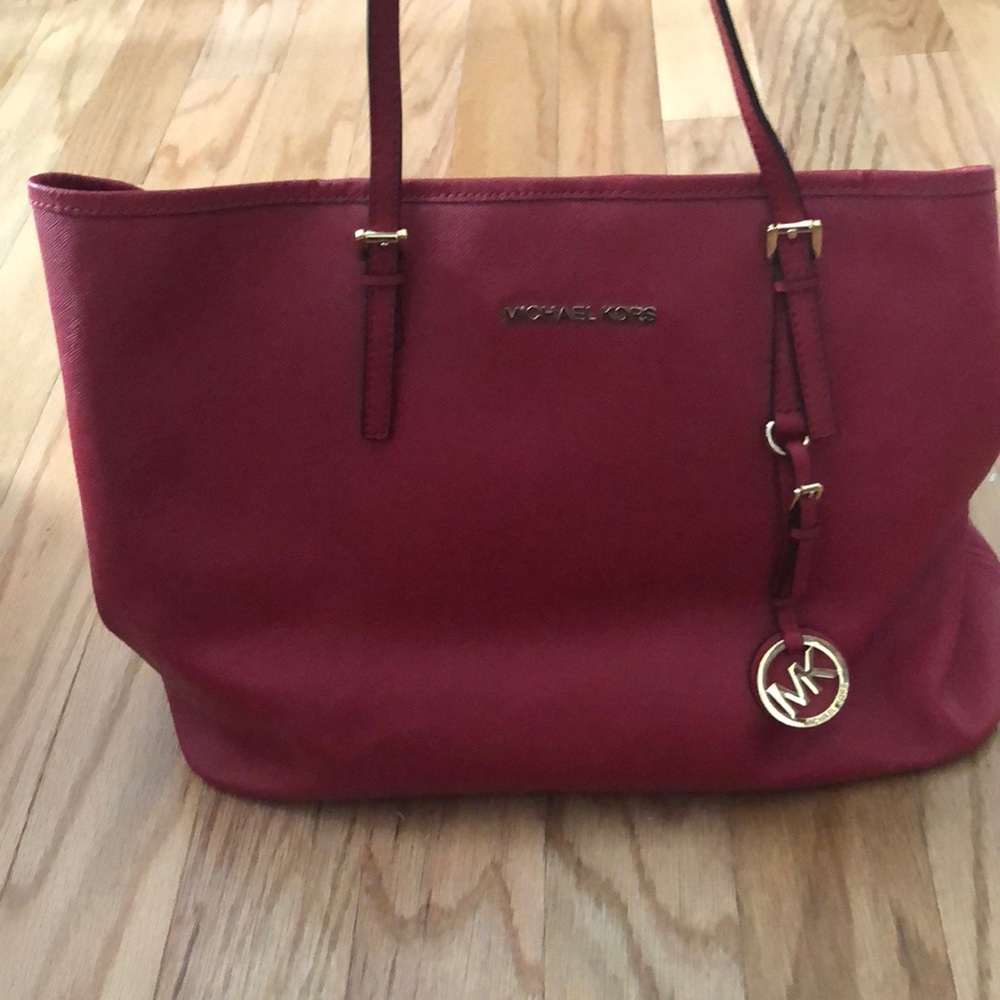 Authentic red michael kors bag